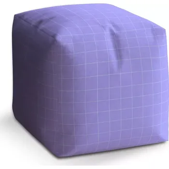 Taburet Taburet Kostka Čtvercový vzor fialové: 40x40x40 cm - Sablio