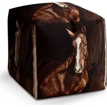 Taburet Taburet Kostka Kůň ve stáji: 40x40x40 cm - Sablio