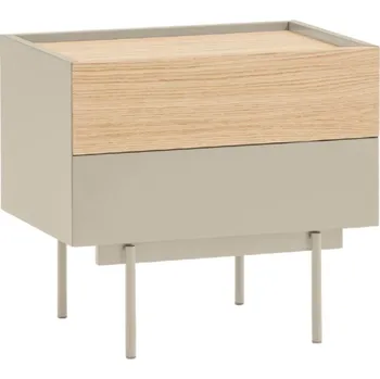 Noční stolek Béžový dubový noční stolek Teulat Otto 50 x 35 cm