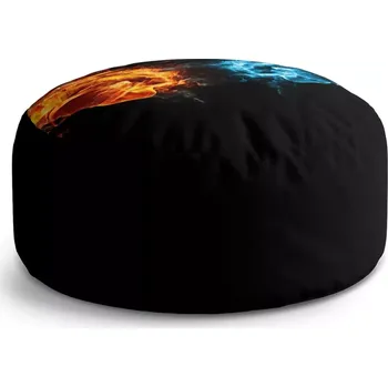 Sedací pytel Kulatý taburet Circle Ohnivé pěsti: 38x48 cm - Sablio