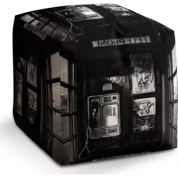 Taburet Taburet Kostka Telefonní budka: 40x40x40 cm - Sablio