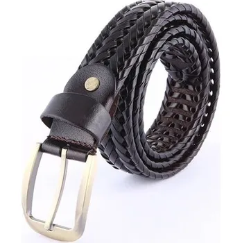 Opasek Pánský pletený kožený pásek Tangle Man Tmavě hnědý, Délka 120 cm GaoDa 97k-cube