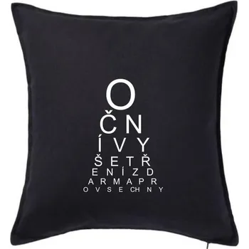 Polštář Oční vyšetření zdarma - Polštář 50x50 - 50x50 - Pouze potah ( Černá )