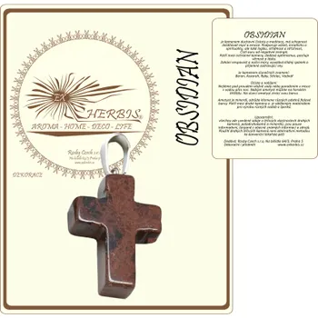 Přívěsek EX Herbis AHDL Přívěšek křížek Obsidián Mahagon 3 cm YCL42