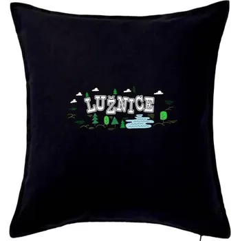 Polštář Řeka Lužnice - Polštář 50x50 - 50x50 - Pouze potah ( Černá )