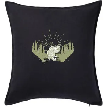 Polštář Skákající ryba pohoří - Polštář 50x50 - 50x50 - Pouze potah ( Černá )