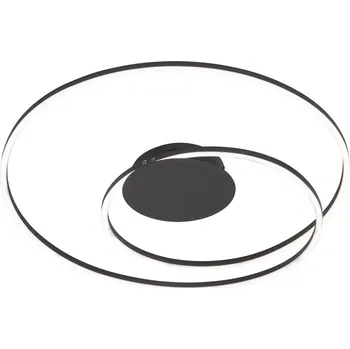 Fischer Honsel 21296 HOLY CCT - Černý LED stropní lustr stmívatelný dálkovým ovladačem, LED 33W, 3900lm, 2700 - 6500K, Ø 49cm (Stropní lustr s možností změny barvy světla pomocí ovladače)