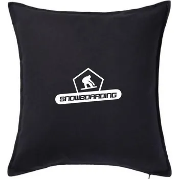 Polštář Snowboarding nápis logo - Polštář 50x50 - 50x50 - Včetně výplně ( Černá )