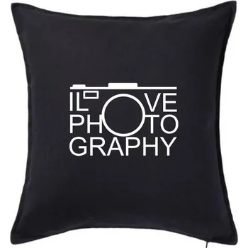 Polštář I love photography - Polštář 50x50 - 50x50 - Pouze potah ( Černá )