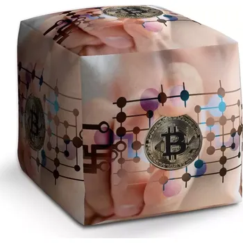 Taburet Taburet Kostka Bitcoin: 40x40x40 cm - Sablio