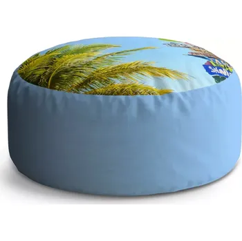 Sedací pytel Kulatý taburet Circle Ukazatele měst: 38x48 cm - Sablio