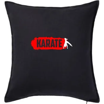 Polštář Karate nápis - Polštář 50x50 - 50x50 - Pouze potah ( Černá )