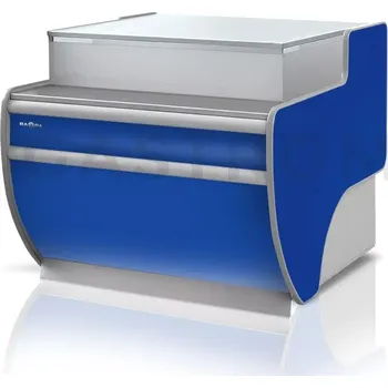 Výdejník vody Pokladní pult nechlazený, rovný s deskou z nerezové oceli a osvětlením podhledů 1000x1070x910 mm | RAPA, LK-D