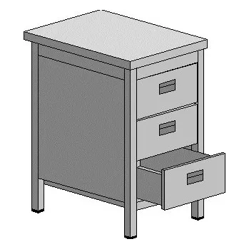 Dílenský stůl Pracovní nerez stůl s 3 zásuvkami 500x600x900