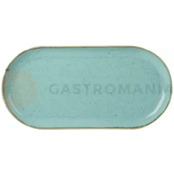 Servírovací talíř z porcelánu oválný, 32x20 cm, tyrkysový | PORLAND, Seasons Laguna