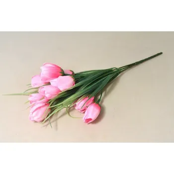 umělá květina Tulipány kytice 5 květů 34 cm růžová