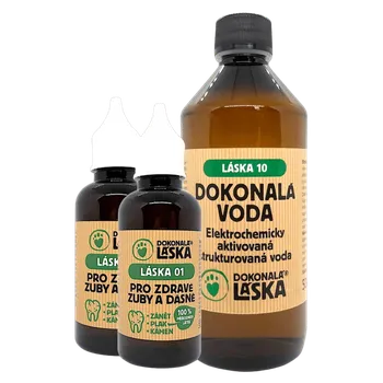 Péče o psí chrup Dokonalá Láska Zvýhodněný balíček LÁSKA 01 + LÁSKA 10 - ZUBY A DÁSNĚ - Péče a ochrana proti bakteriím XL