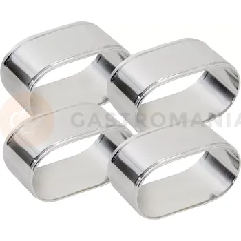 Kroužek postříbřený na ubrousky, oválný 50x30x25 mm, sada 4 ks | CONTACTO, Silver Line
