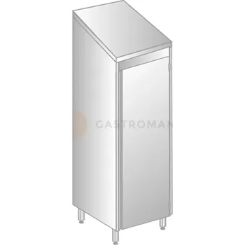 Dětská skříň Skladovací skříň se šikmou stříškou z nerezové oceli s nastavitelnými policemi 500x500x2000 mm | DORA METAL, DM-3302.05