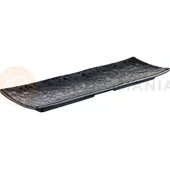 Servírovací tác z černého melaminu, 370x110 mm | APS, Glamour