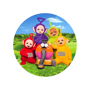 Jedlá dekorace na dort TELETUBBIS a vysavač, VARIANTA Jedlý papír 1140