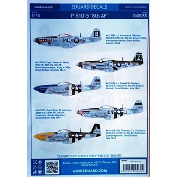Plastikový model 1/48 Decals P-51D-5 "8th AF" (TAM/REV)
