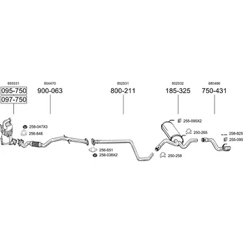 Výfukový systém výfuková trubka zadní Bosal 750-431