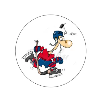 Jedlá dekorace na dort HOKEJISTA a puk, VARIANTA Jedlý papír 344