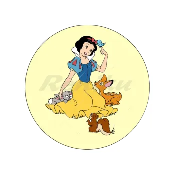 Jedlá dekorace na dort SNĚHURKA a zvířátka, VARIANTA Jedlý papír 588