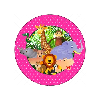 Jedlá dekorace na dort ZOO růžové, VARIANTA Jedlý papír 12