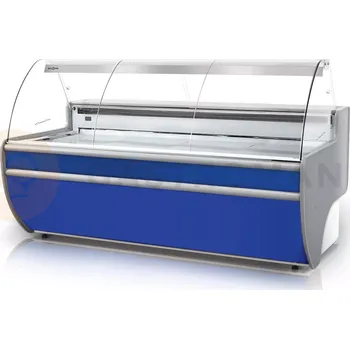 Chladicí pult s ohýbaným tvrzeným sklem a osvětleným spodním panelem 1370x1070x1220 mm | RAPA, L-C
