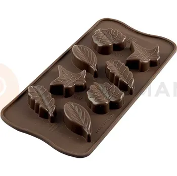Kuchyňská sůl Forma na čokoládu a pralinky - lístky, 51x23x14,5 mm, 10 ml - SCG10 Nature | SILIKOMART, Easychoc