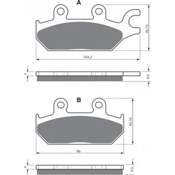 Brzda pro motocykl Přední brzdové destičky Goldfren Can-Am SSV 1000 Commander 2014-2014 směs S3