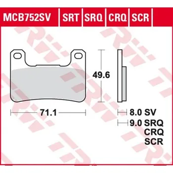 Brzda pro motocykl Přední brzdové destičky TRW / Lucas Suzuki GSX-R 1000 2005 - 2006 směs CRQ