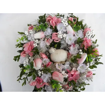 Věnec s tulipány ... dorůžova