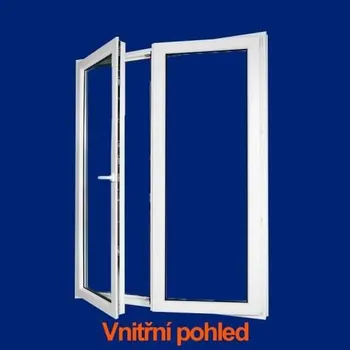 Vchodové dveře Balkonové dveře dvoukřídlé 205x230 cm (2050x2300 mm) - antracit / bílá, levé, otevíravé + sklopné