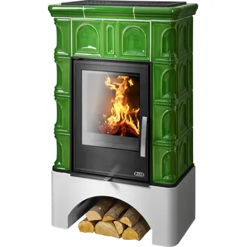 Krbová kamna ABX, spol. s.r.o. ABX BRITANIA K kachlová kamna rovný sokl 5-12,4kW, s výměníkem TV, zelená