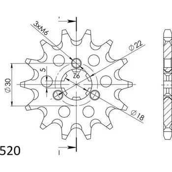 Řetězová sada pro motocykl SUPERSPROX Řetězové kolečko SUPERSPROX CST-1445:14 14 zubů, 520