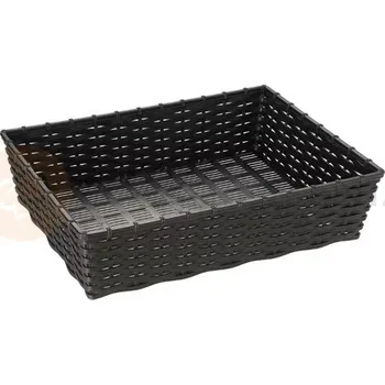Košík na pečivo a ovoce 39,5 x 29,5 cm, černý | APS, Wicker Look