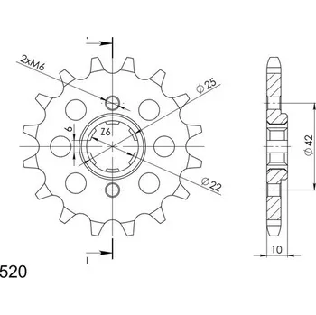 Řetězová sada pro motocykl SUPERSPROX Řetězové kolečko SUPERSPROX CST-306:14 14 zubů, 520