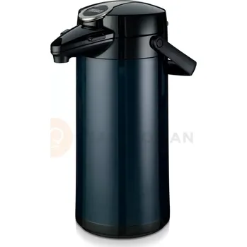 Termoska Termos 2,2 l s pumpičkou, skleněná vložka a opláštění z tmavě modrého plastu | BRAVILOR BONAMAT, Airpot Furento