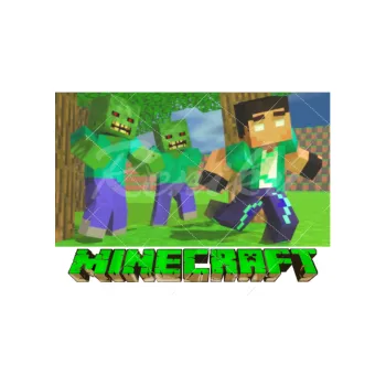 Jedlá dekorace na dort MINECRAFT A4, VARIANTA Jedlý papír 369