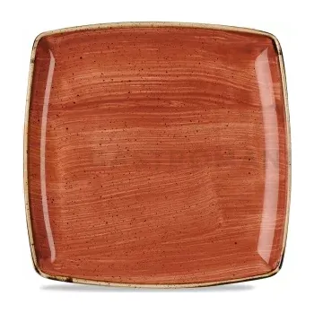 Talíř Porcelánový hranatý talíř, ručně zdobený 26,8 x 26,8 cm | CHURCHILL, Stonecast Spiced Orange