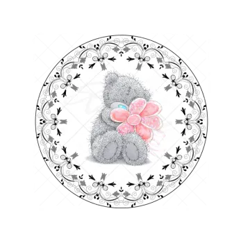 Jedlá dekorace na dort MEDVÍDEK a mašle, VARIANTA Jedlý papír 38