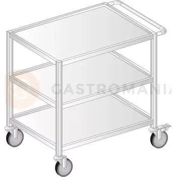 Plošinový vozík Přepravní vozík trojitý z nerezové oceli 1225x740x900 mm | DORA METAL, DM-3403