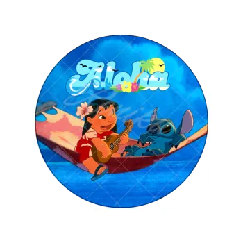 Jedlá dekorace na dort LILO A STITCH modrý, VARIANTA Jedlý papír 1265
