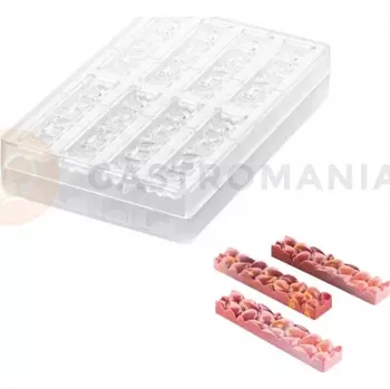 Čokoládová tyčinka Tritanová forma na čokoládové tyčinky - kapky, 8 ks x 120x25x16 mm - Goccia-B | SILIKOMART, Chocado