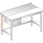 Stůl přístěnný z nerezové oceli s krájecí deskou a šuplíkem 1500x700x850 mm | DORA METAL, DM-3106
