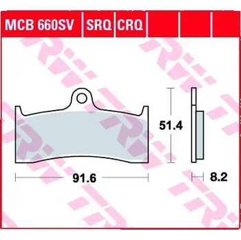 Brzda pro motocykl Přední brzdové destičky TRW / Lucas MV Agusta 910 Brutale S 2005 - 2007 směs SV
