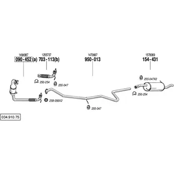 Výfuková trubka výfuková trubka střední Bosal 950-013